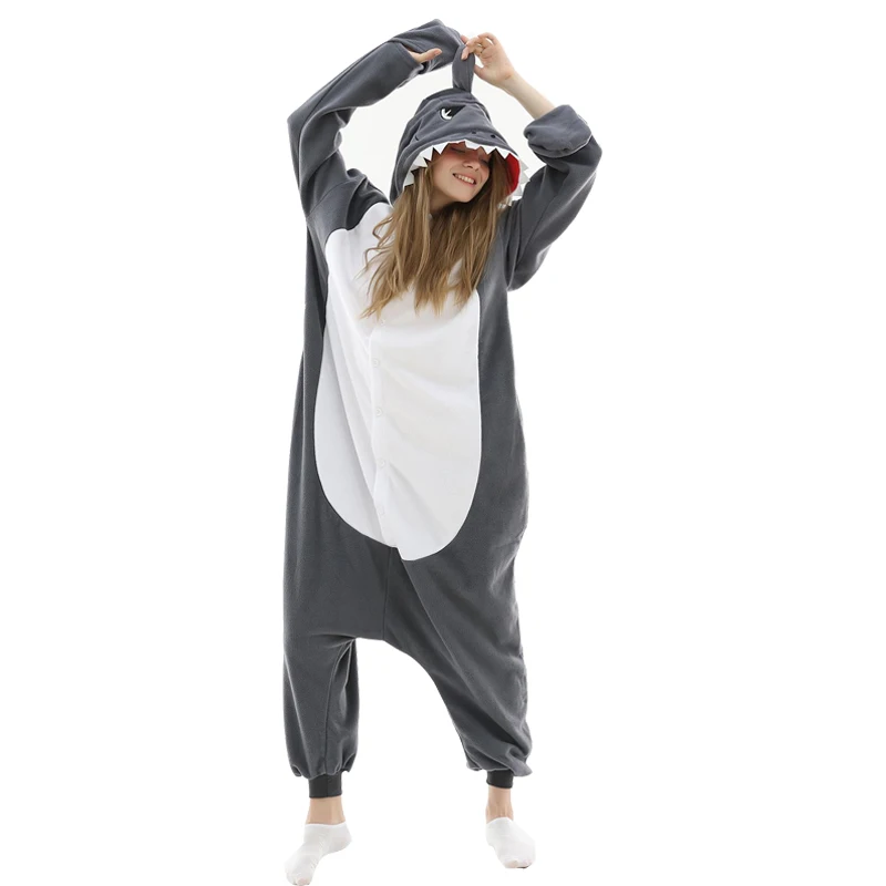 Raccoon Kigurumi Shark Unisex Animal Fleece Adult Onesie Boy Christmas Cosplay Winter Pajama