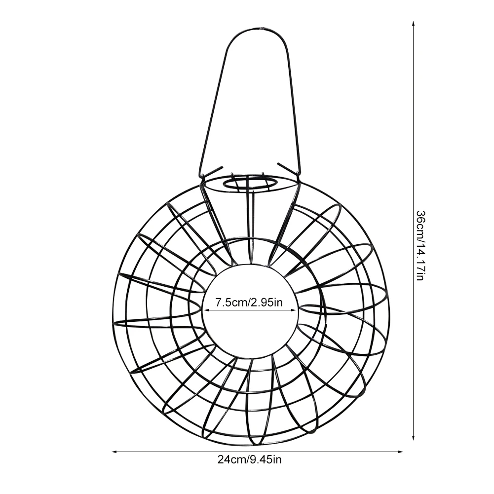 Bird Feeder Outdoor Hanging Metal Mesh Bird Feeding Supplies Wild Birds Grease Ball Holder Feeder Large Food Ring for Birds