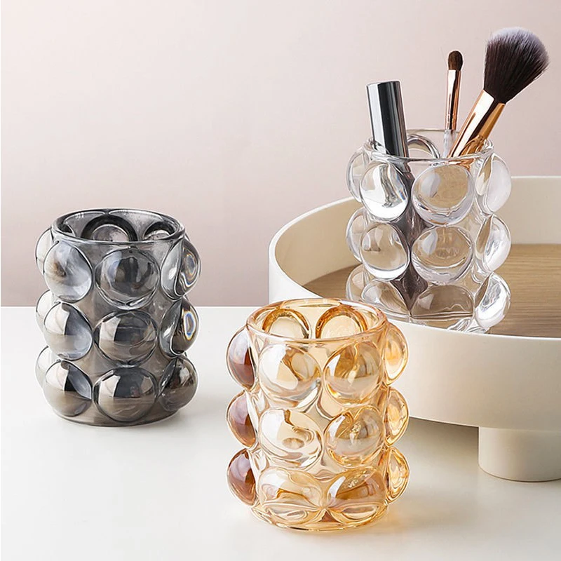 1PC European Metal Crystal makeup tube Organizer Beauty Tools Storage Makeup Brush Pen Holder Desktop Decorative Ornaments