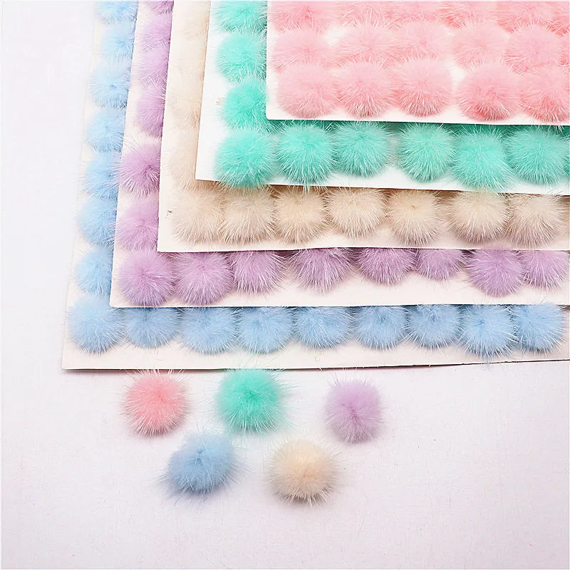 2.5cm 3cm Mink Pompom Pompom Ball Soft Mink Pompon DIY Material Earrings Accessories Decor Clothing Shoes Hats Supplies 10pcs