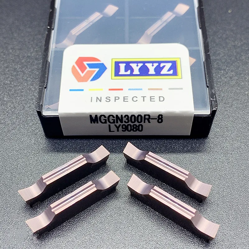 10個MGGN150R MGGN250R MGGN300R MGGN400 r LY9080 cnc旋盤ツール超硬インサートの高品質スロッティング旋削工具