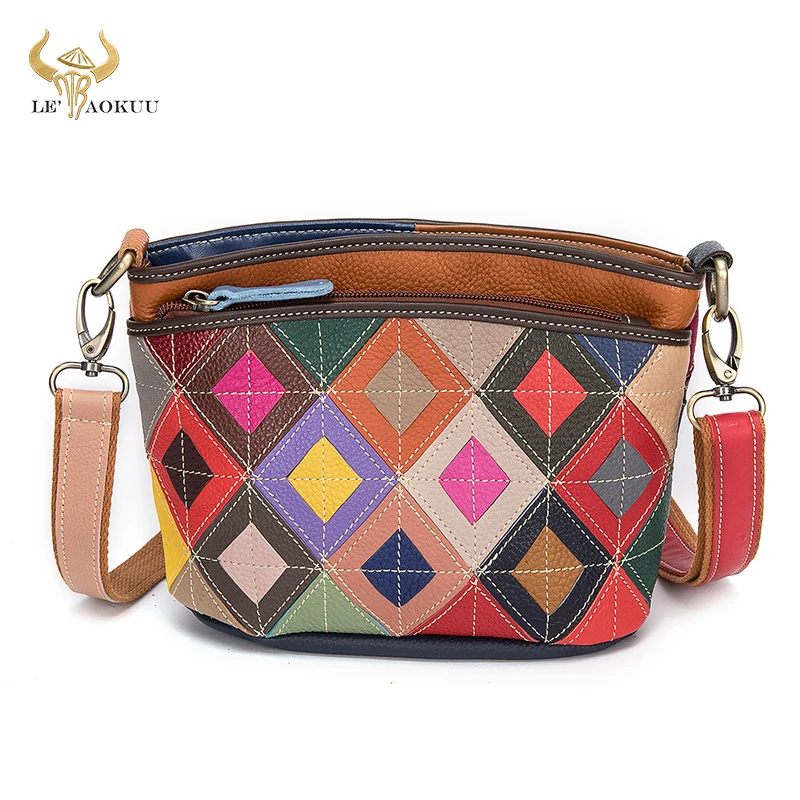 multi colorido couro genuino marca de luxo senhoras flor pequena bolsa sobre o ombro bolsa feminina design bolsa 1183 01