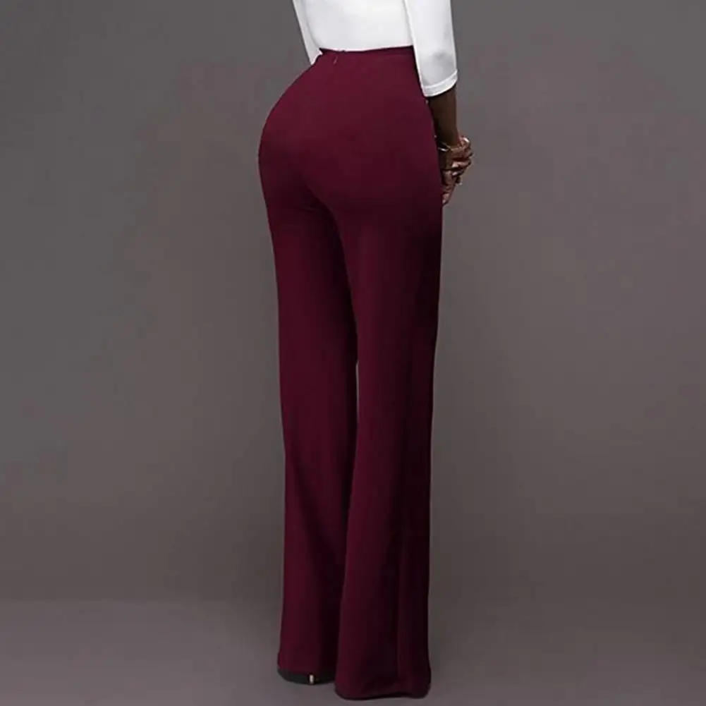 Solid Color Flare Pants Women High Waist Wide Leg Pants Office Ladies Trousers Slim Long Pants pantalones de mujer брюки женски