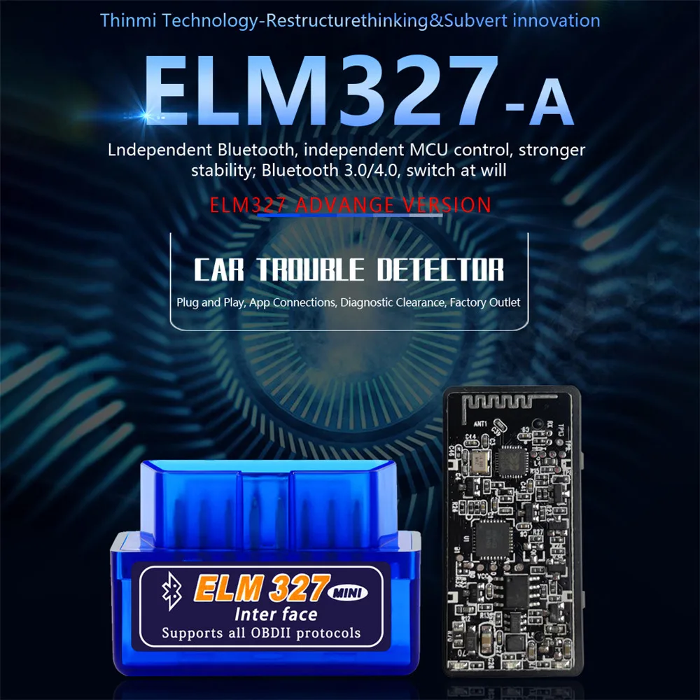 Super Mini ELM327 OBD2 V1.5 Bluetooth 5.0 OBD V2.1 V1.5 Latest Version New Auto OBD Scanner Code Reader Tool Car Diagnostic Tool