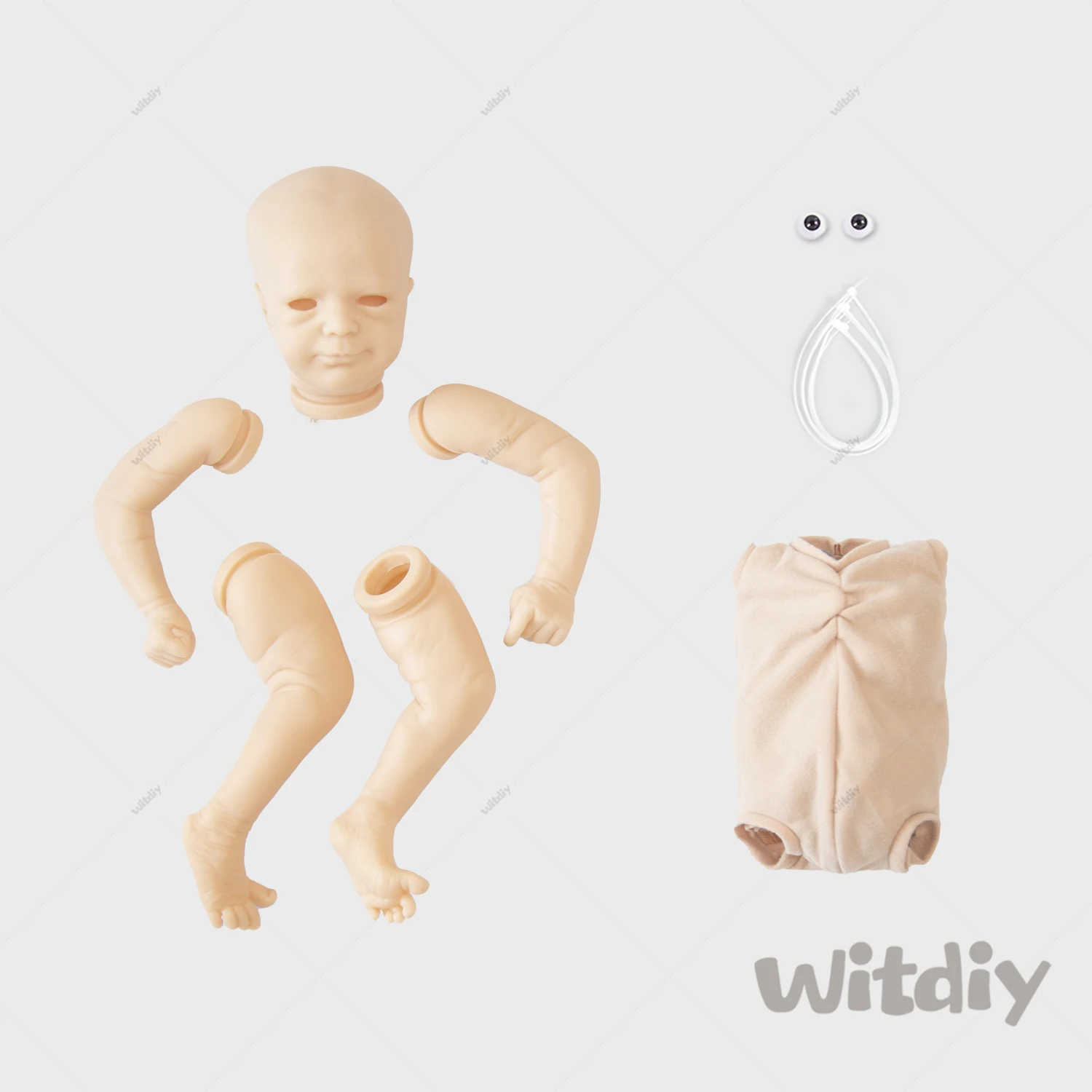 Witdiy  45 cm/17.72 inch new vinyl blank reborn doll baby unpainted kit/Give 2 gifts