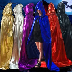 Adult Sliver Gold Hooded Cloak Cape Costume Cosplay For Men Women Carnival Halloween Fancy Dress Party Cape Cosplay Size S-XL