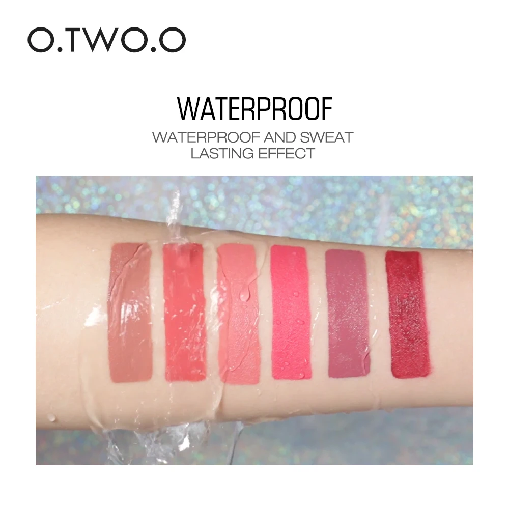 O.TWO.O 2 In 1 Waterproof Matte Lipstick Lip Gloss Long Lasting Moisturizer Lips Makeup Cosmetic Matt Red Nude Lipsticks 12Color