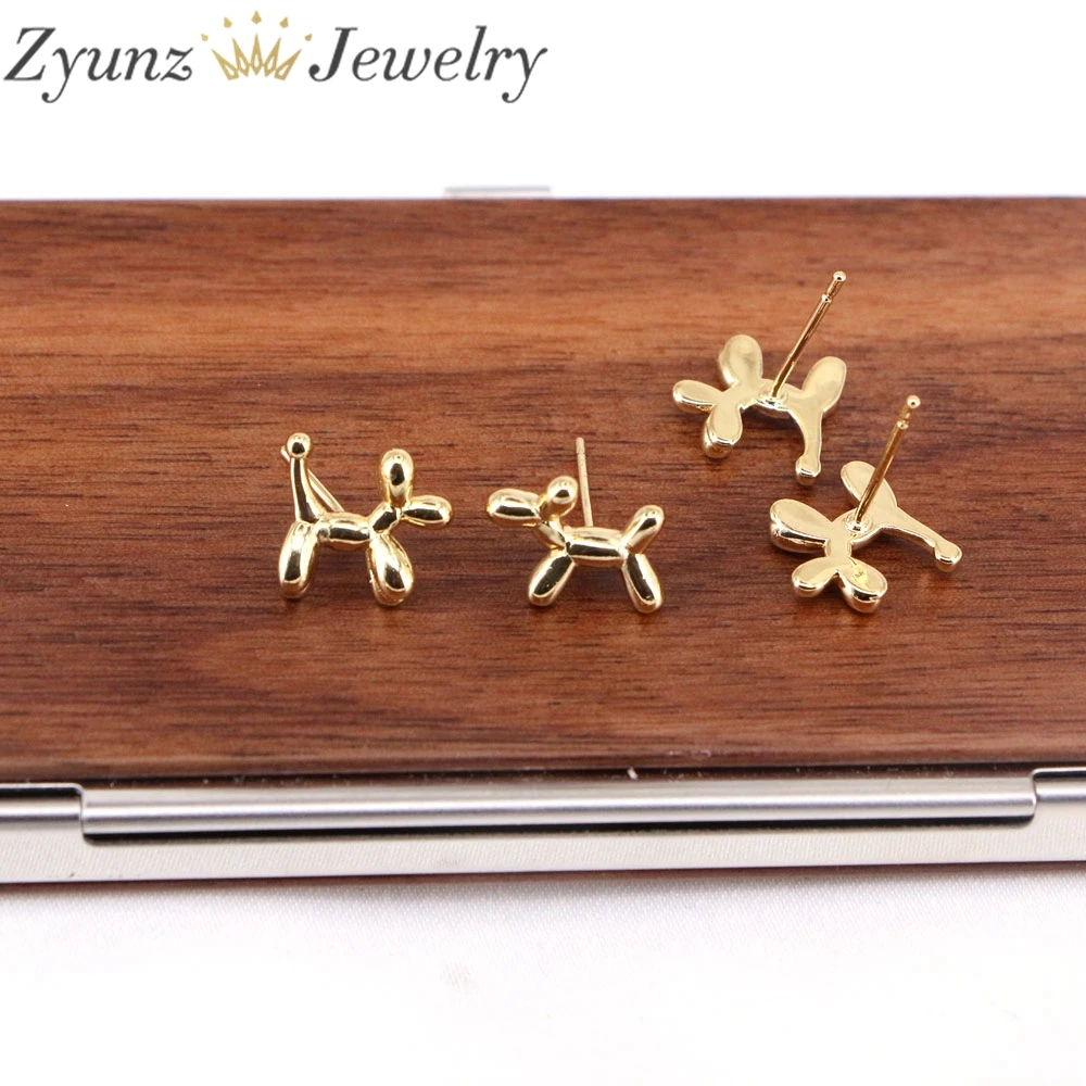 

10 Pairs, Gold Dog Stud Earrings, Yellow Gold, Best Friend Dog Studs, Solid Gold, Pet Jewelry, Gift For Her