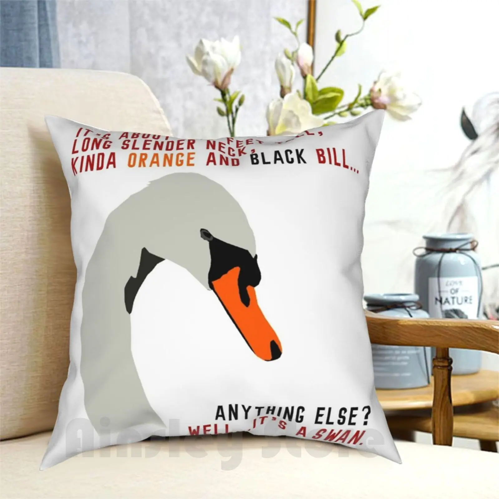 Hot Fuzz Swan Quote Pillow Case Printed Home Soft Throw Pillow Hot Fuzz Swan Hot Fuzz Swan Simon Pegg Comedy Cornetto