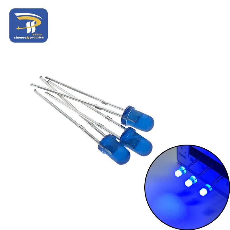 Kit surtido de luces LED de diodo, 5 colores * 20 piezas = 100 Uds./1Color = 100 Uds. F3 3mm, verde, azul, blanco, amarillo, rojo, componentes DIY