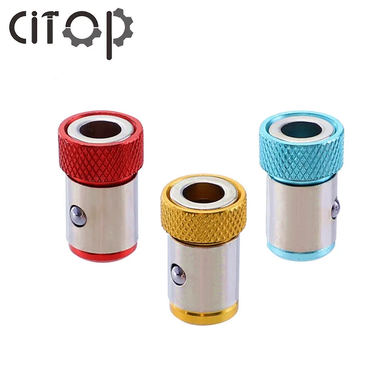 Citop 1pcs 1/4'' 6.35mm Hex Electric Screwdriver Bit Screwdriver Magnetic Ring S2 Alloy Steel Removable Strong Magnetizer