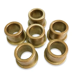 5x ID8/10/12mm OD12/14/15/16/18mm Bronze Flanged Bushing Copper Alloy Self-lubricating Sintered Oil-Impregnated Plain Bearing