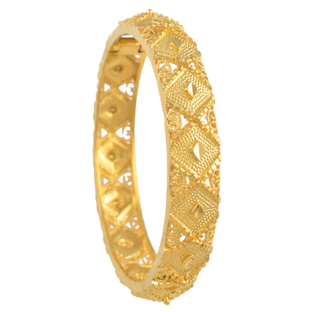 Anniyo Ethiopian Bangle Women Fashion 24K Gold Color Dubai Bride Weeding Products African Bracelet Arab Jewelry @@045602