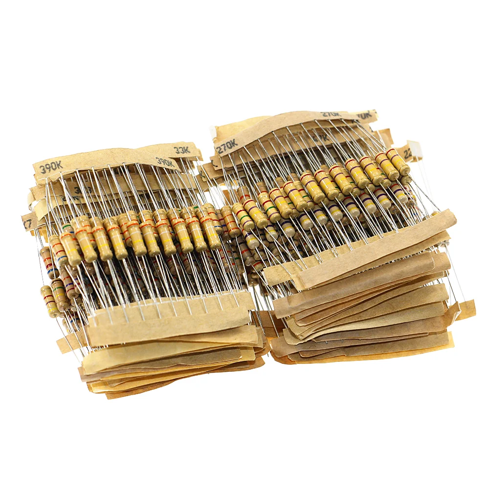 480pcs 48 Kinds Value 5% 1K-2M 1w Film Resistor Kit 10pcs Each Value