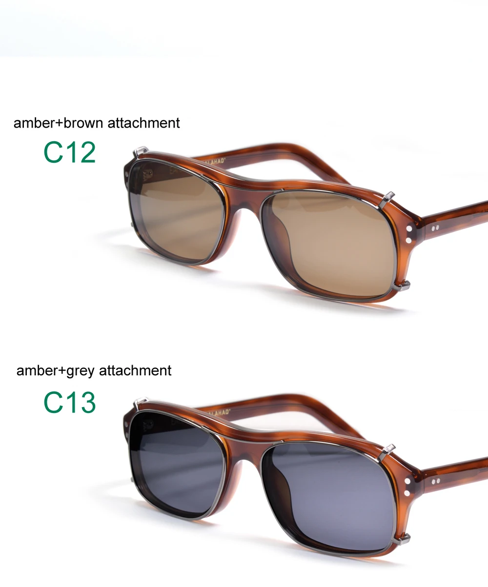 Kingsman Film Cosplay Brille Vintage Rechteck Brillengestelle für Männer Clip-on-Befestigung Polarisierte Sonnenbrille mit Etui – Detail 21
