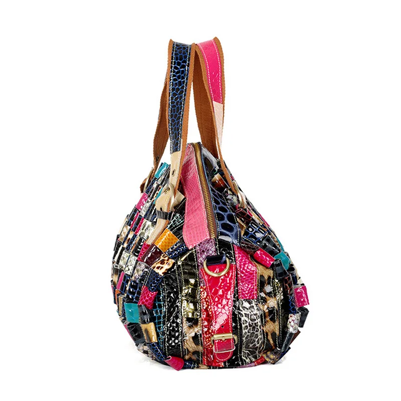 iPinee Brand Leather Bags Female Fashion Snake Pattern Hobo Bag Top Quality Leather Handbags Colorful Shoulder Bag