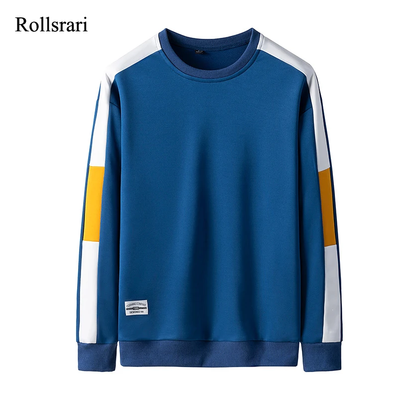 

New Arrival Men Hoodies Casual Solid Splice Pullover O-Neck Slim Fit Men's Sportswear Sweatshirt Print Male Hoody Tracksuit 98