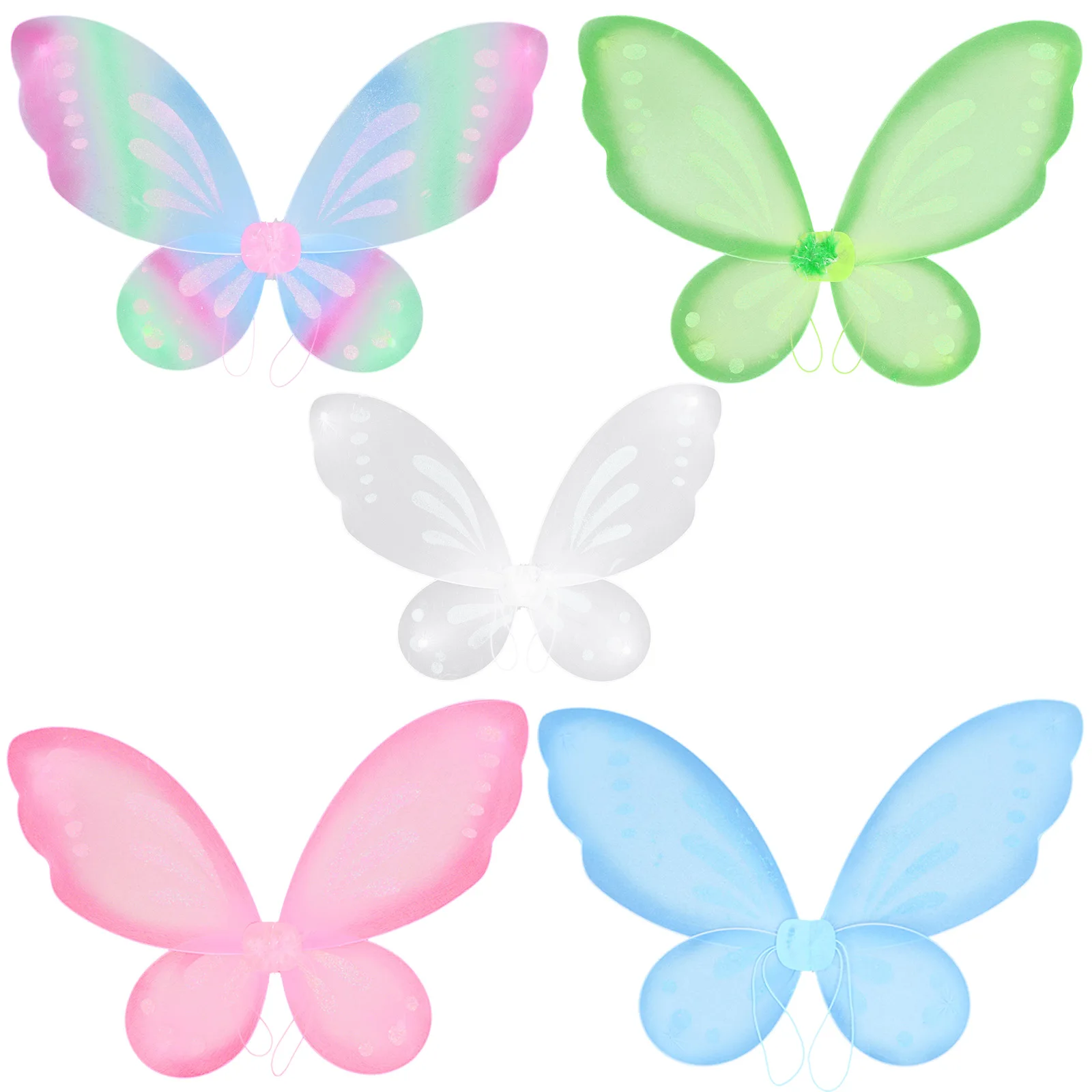 Kids Girls Glitter Angel Wings Colorful Butterfly Wing Halloween Fancy Dress Fairy Elf Princess Costume Kids Photography Props