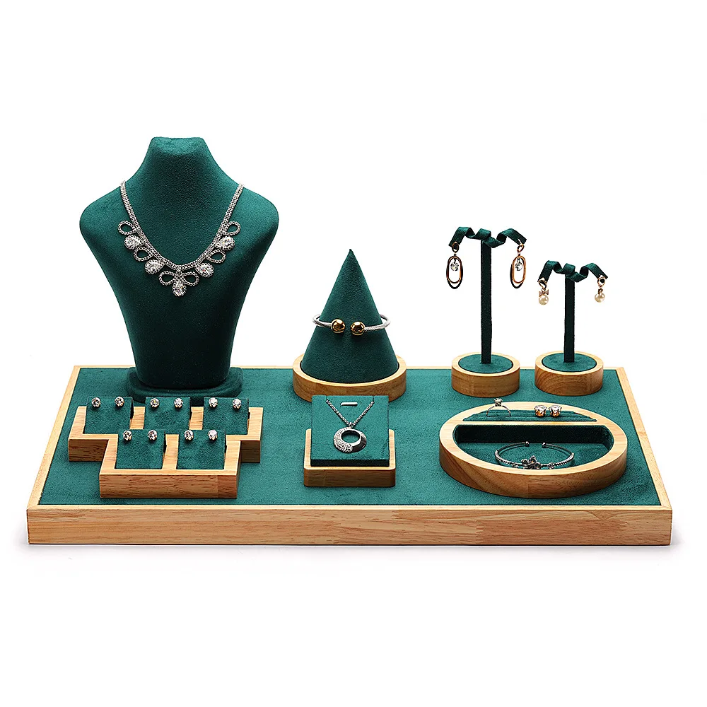 Jewelry Display Props Ring Necklace Display Stand Solid Wood Pendant Earrings Seat Support Set Combinations can be customized