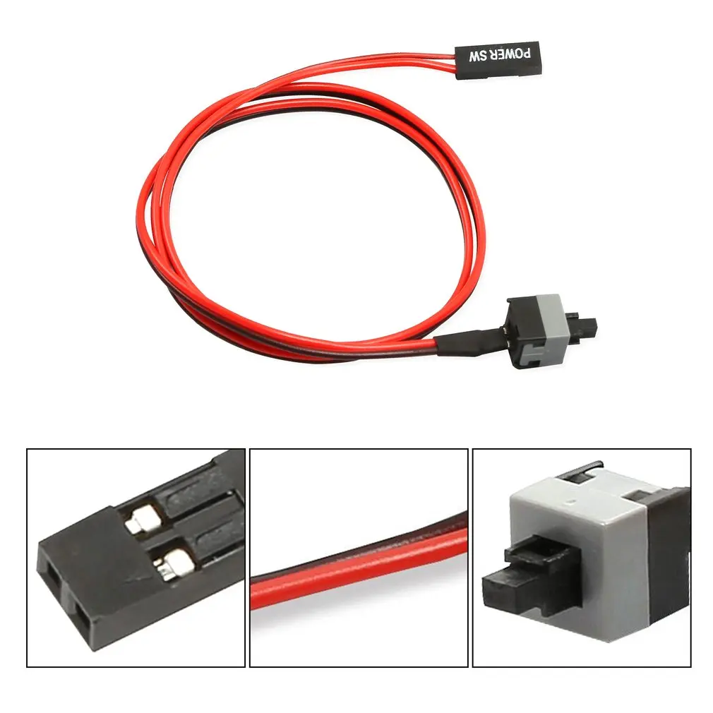 2-pin SW PC Power Cord On/Off Button Switch Wire Restart Switch Mining Equipment Easy To Install Power Switch 50CM