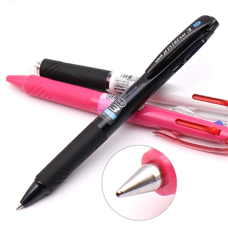 1pcs Japan Uni JETSTREAM Smooth Multi-Function Middle Pen SXE3-400 Ballpoint Pen Tri-Color Pen Office Writing Learning 0.5