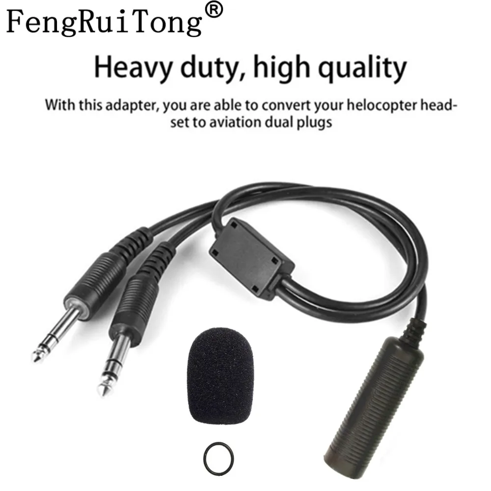 FengRuiTong Helicopter to General Aviation Headset Adapter Cable fit David Clark AVCOMM, GA dual plug to U174