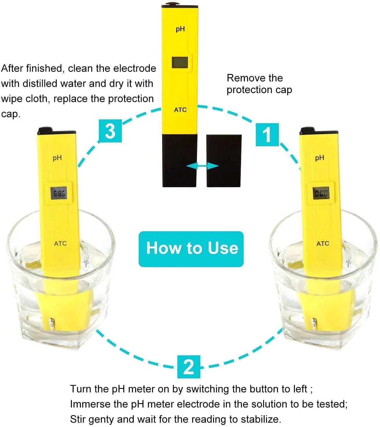 Digital PH Meter 0.01 High Accuracy Quality 0-14 Measurement Range with ATC for Household Drinking Water,Aquarium