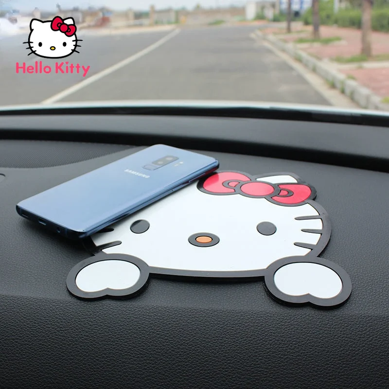 TAKARA TOMY Hello Kitty Cute Cartoon Car Anti-slip Ma Creative Car Mobile Phone Silicone Pad Center Console Decorative Ornaments