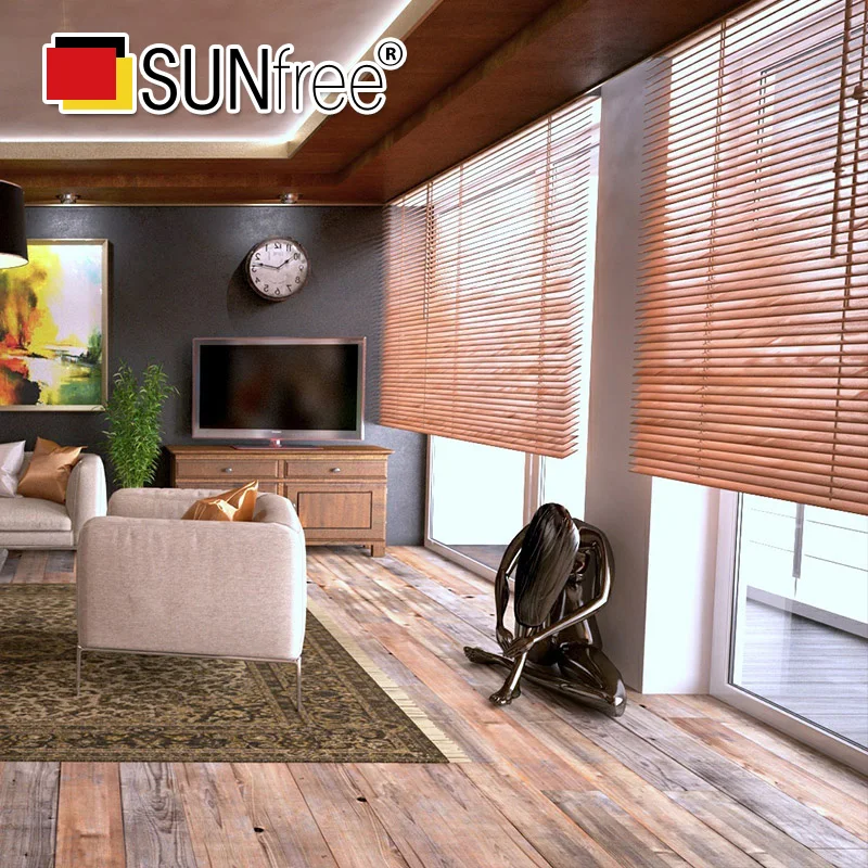 SUNfree 50mm Slat Eco-friendly Bamboo Blinds corrosion resistant durable bamboo Roller blinds for windows home decorations