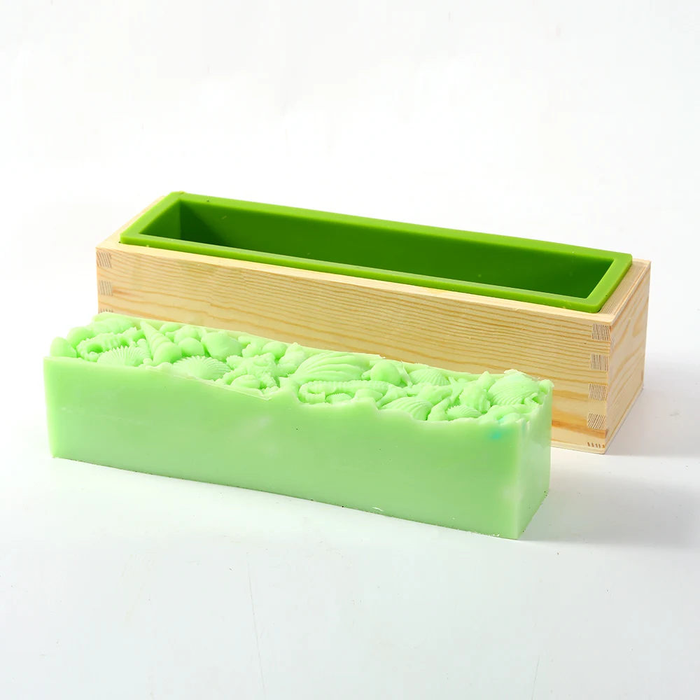 Boowan Nicole Rectangle Silicone Soap Mold with Flower Mat Loaf Soap Making Tool