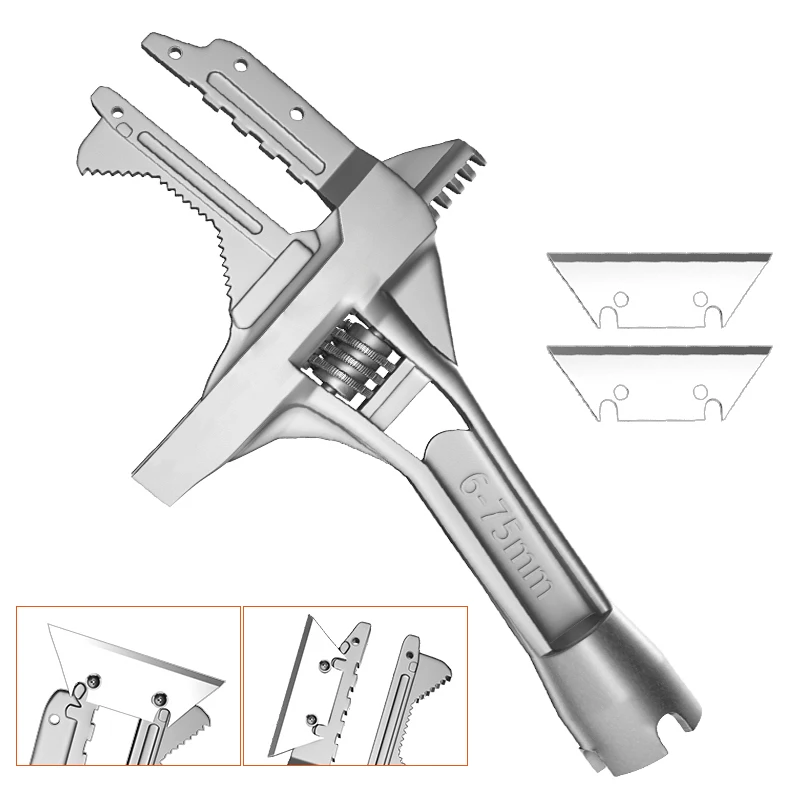 Sanitär Wrench Werkzeug Movable Kurzen Griff Große Öffnung Multifunktionale Aktivität Universal Schlüssel Bord Hand Sanitär Schlüssel