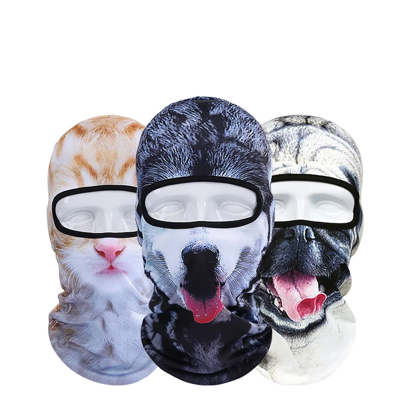 3D Animal Scarf Neck Warmer Tube Bicycle Mask Winter Snowboard Balaclava Halloween Headband Party Dog Panda Windproof Men Women