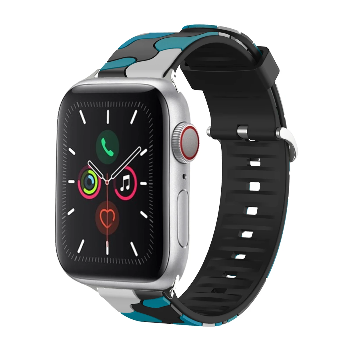 Sports Soft Silicone Watchband For Apple Watch Series 1 2 3 4 5 6 SE Strap Camouflage Rubber Band For iWatch 38/40mm 42/44mm