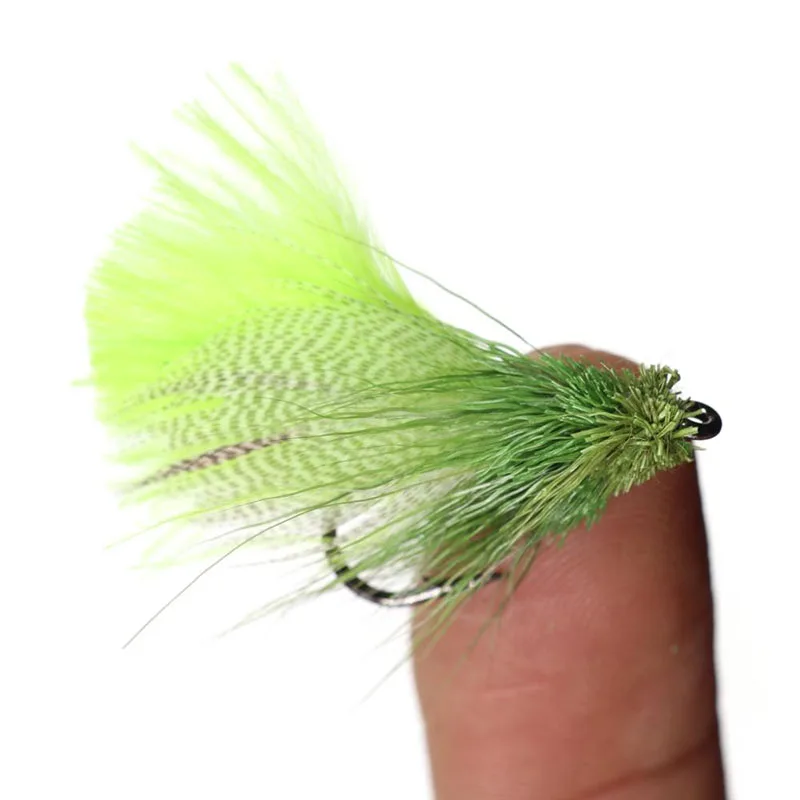 Vampfly 6PCS 4 # Angeln Köder Zoo Cougar Fliegen Nachahmung Streamer Fliegen Binden Haken Für Braun Trout Fly Fishing