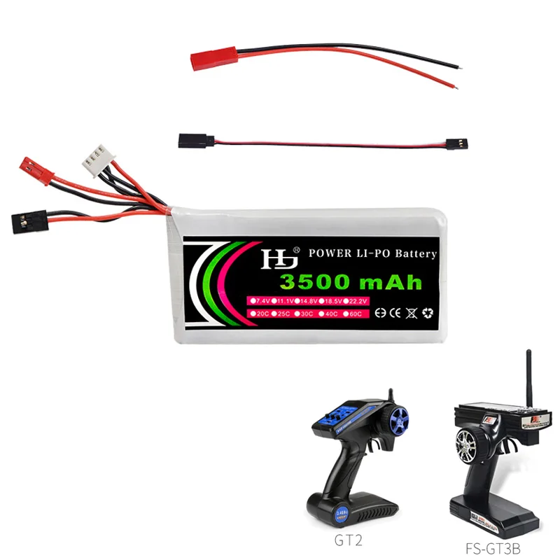 Trasmettitore RC 11.1V 3500mah 8C 3S batteria Lipo JST Fullteba Plug per Flysky GT2 GT3B 6EX WFT06A T6EHP-E parti del telecomando