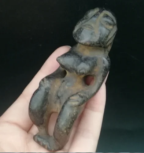 

China Hongshan Culture Meteorite woman Exquisite Hand carved Pendant