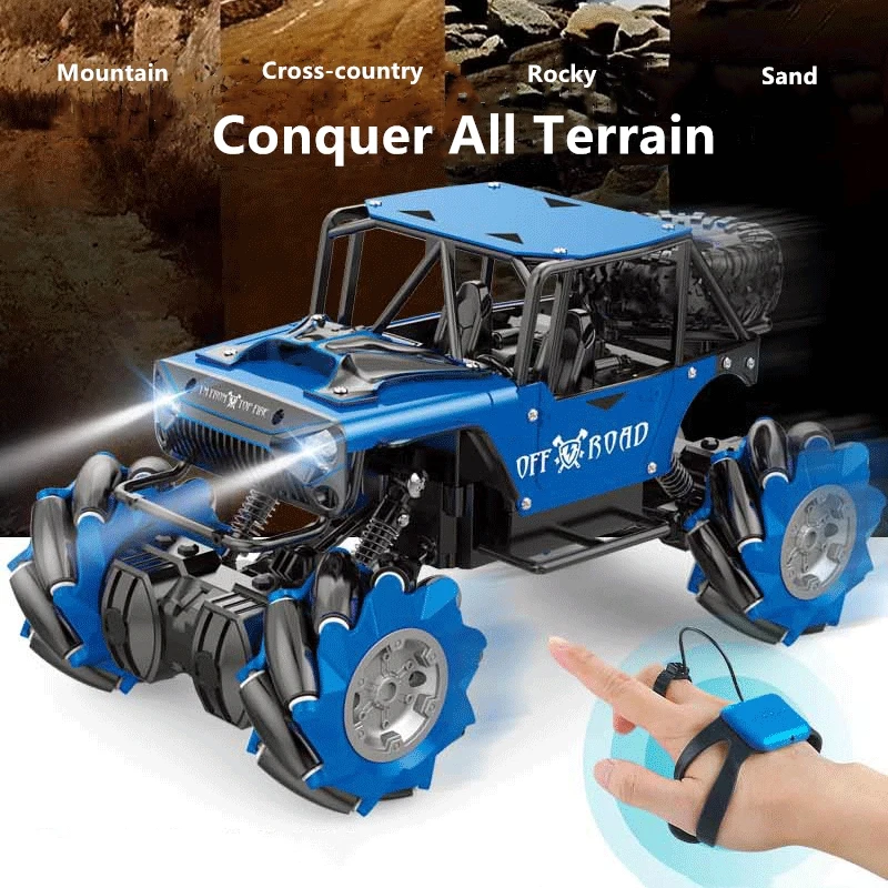 Guarda Gesture Control 4WD Stunt Drift Car Multi-terrain In Situ rotazione Rock Crawler Sideway orizzontale Walking RC Climbing Car