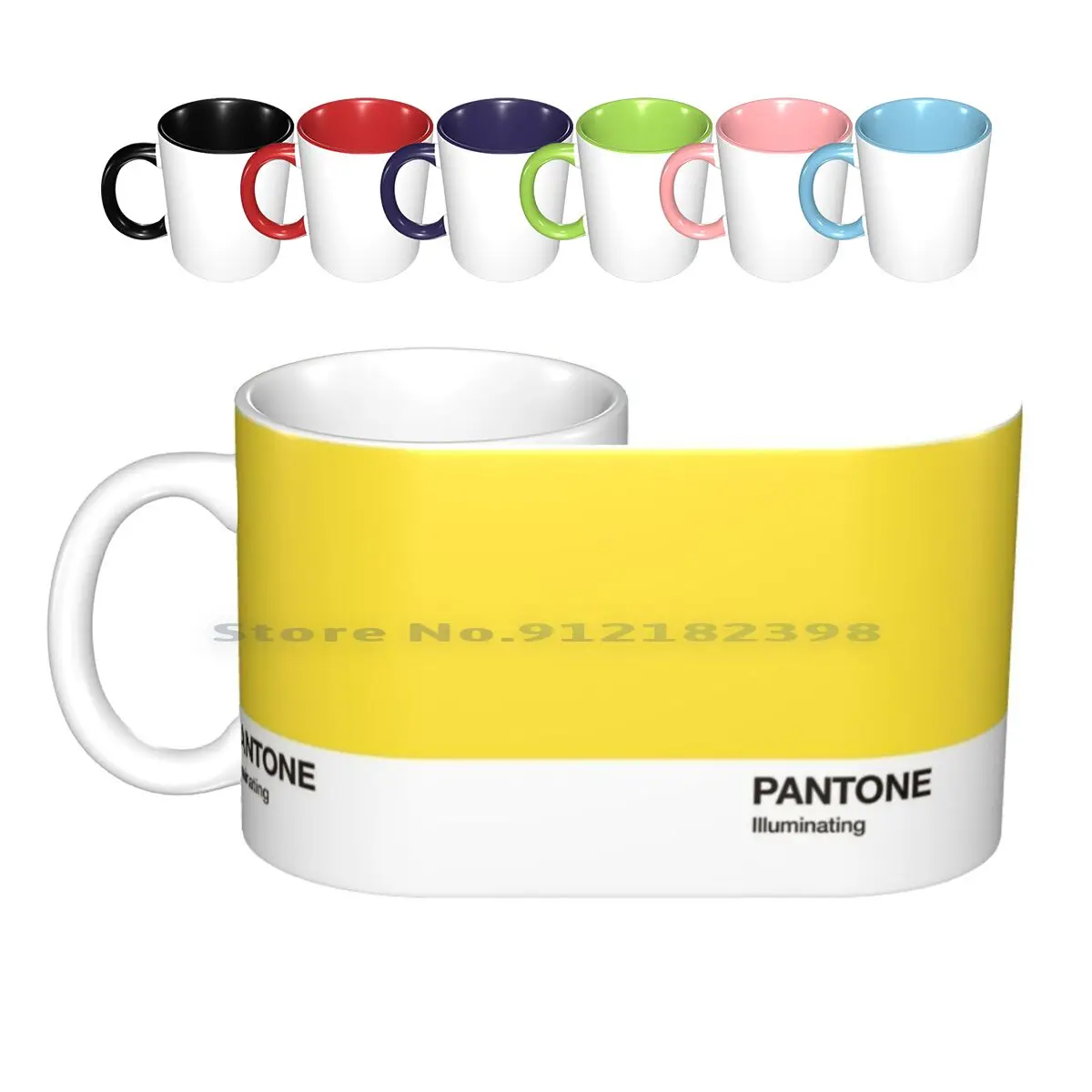 Pantone Illuminating. Pantone Spring / Summer 2021 London Colour Palette. Ceramic Mugs Coffee Cups Milk Tea Mug Pantone Graphic