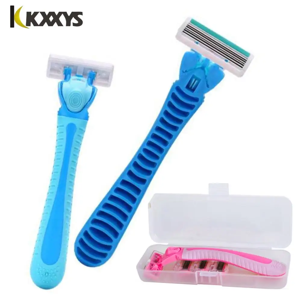 Women’s 6-Blade Razor - Stainless Steel Shaver, Safe Hair Trimmer for Smooth Skin, Reusable