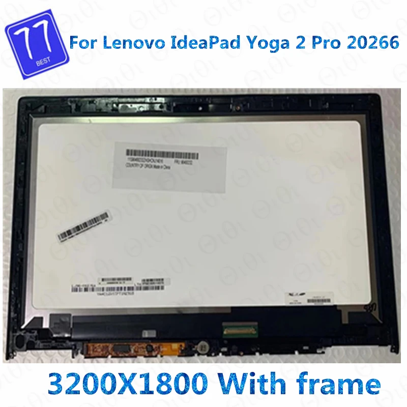 Pantalla táctil LCD de 13,3 pulgadas para portátil, montaje con marco para Lenovo Yoga 2 pro 13 20266 80DQ 80AY LTN133YL01-L01 QHD 3200X1800