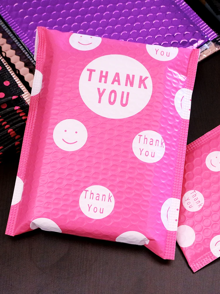 50PCS Pink Polka Dots Poly Bubble Mailers CD/Lipstick/Eyelash Gift Shipping Package Self Sealing Padded Mailing Envelope Bags