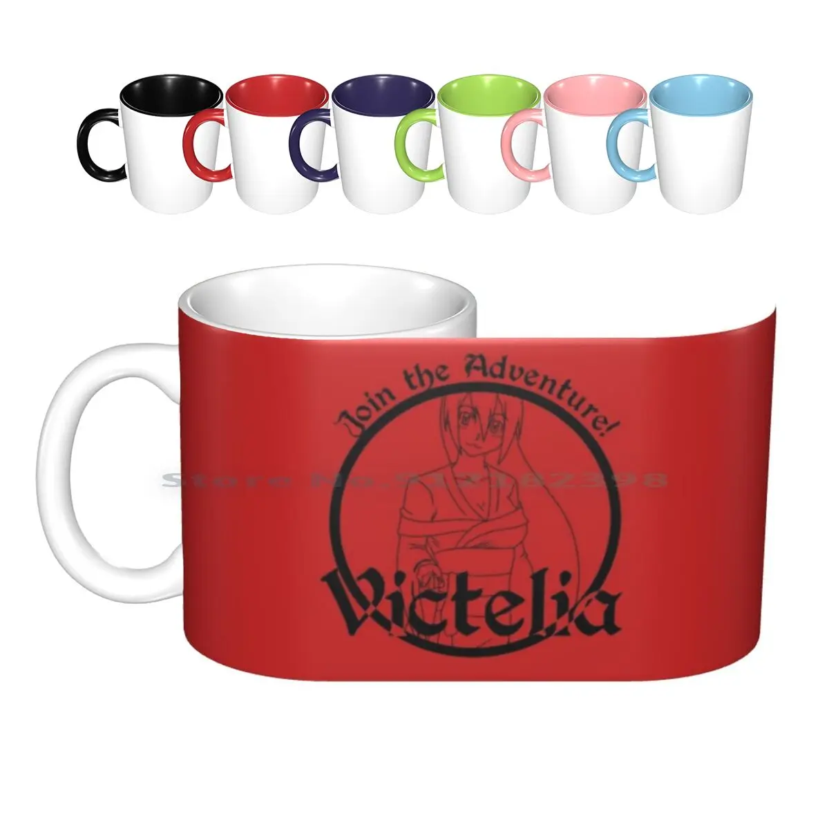 Join The Adventure! Logo Ceramic Mugs Coffee Cups Milk Tea Mug Victelia Mekanomiarts Comic Anime Original Character Original