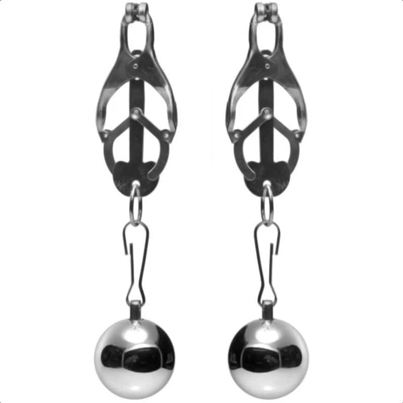 BDSM Clover Style Nipple Clamps Weights ,Bondage Gear, Stainless Steel Clips For Nipples Adult Games, Sex Toys For Women