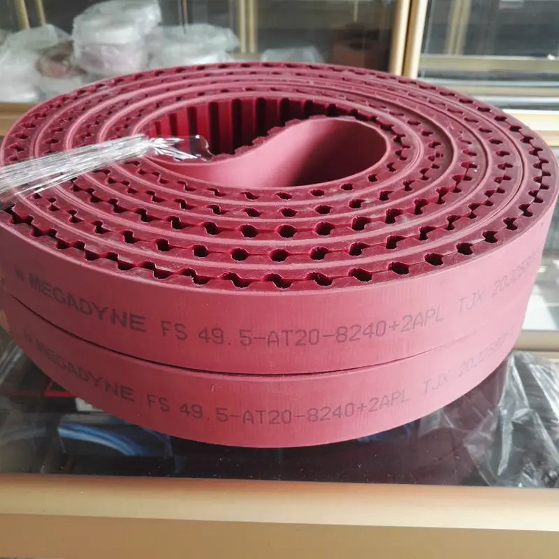 Origina PU Timing belt 49.5-AT20-8240+2APL for Golive Glass Double edging Machine,Polyurethane synchronous,Transmission belt