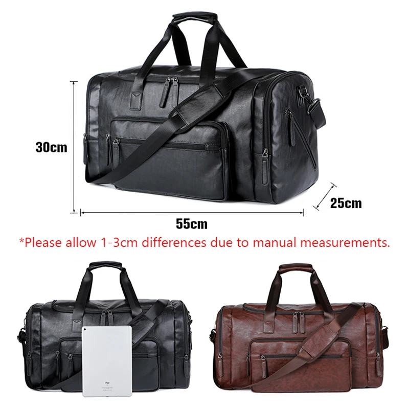 Retro Leather Travel Tote Bags Male Weekend Bag Mens Large Capacity Hand Luggage Duffel Handbags Shoulder Bag Dropshipping X245C