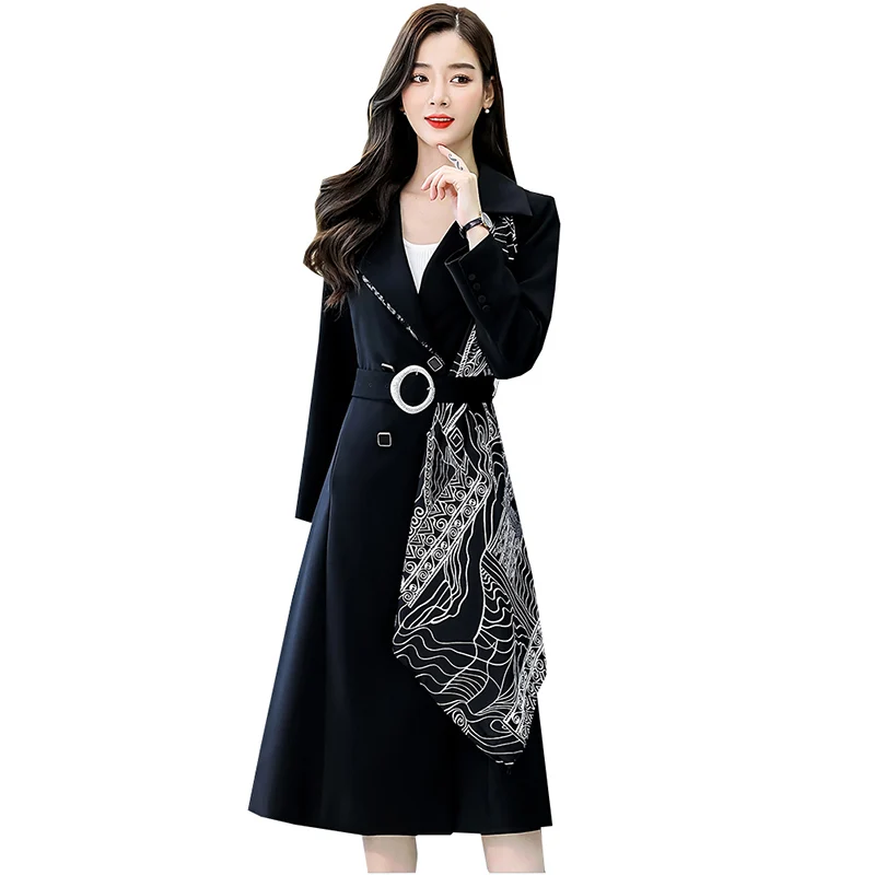 Brand Windbreakers women's Outerwear 2022 new spring autumn Trench Coat Lady medium-length Slim thin Overcoat Female coat