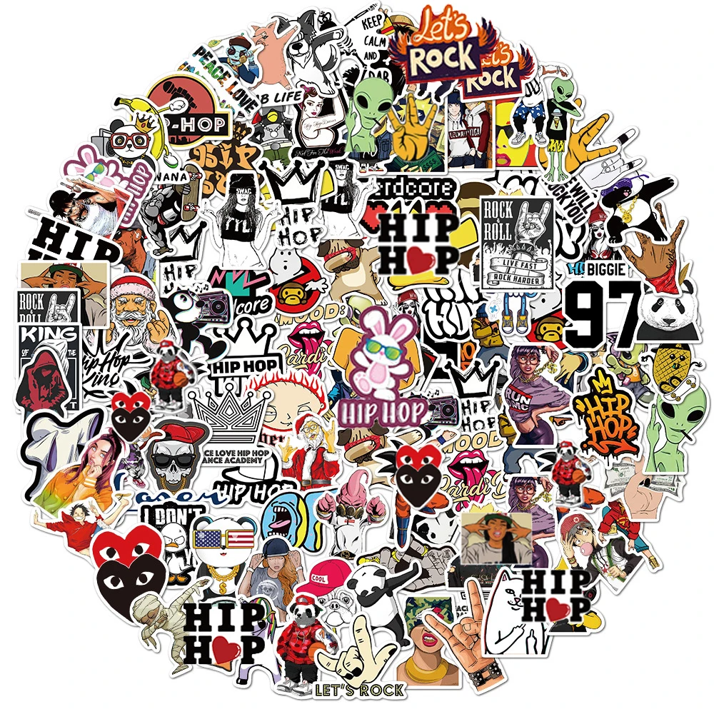 10/30/50/100PCS Rock Hip hop Graffiti Stickers DIY Skateboard Fridge Guitar Laptop Luggage Cool Waterproof Decals Sticker Kids