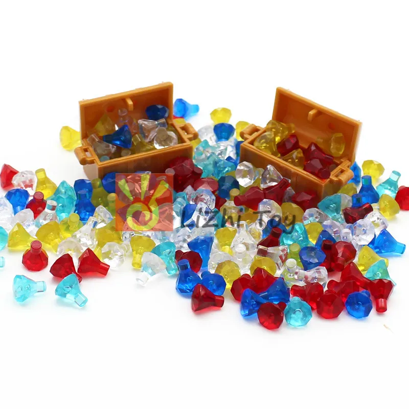 100pcs MOC Brick 30153 Rock 1x1 Jewel 24 Facet DIY Enlighten Building Blocks Educational Toys Compatible with Assembles Parts