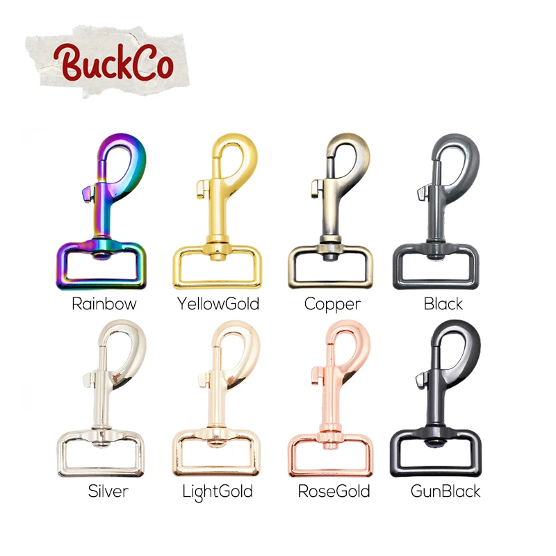 20pcs/lot Engraved 8 kinds of color metal plating hook buckle 30mm rotatable hardware for DIY dog collar backpack strap