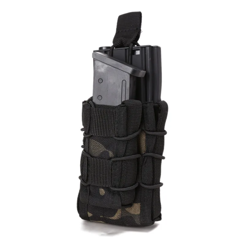 Molle Double Decker Magazine Pouch Holder M4 M14 9mm Single Mag Carrier Holster Outdoor Hunting Waist Pack Vest Pouches